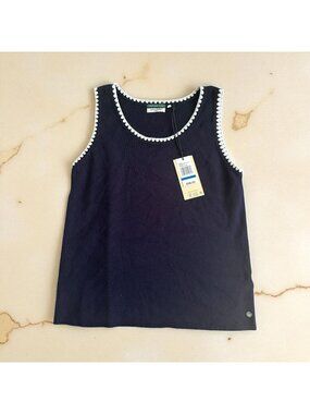SCOTCH & SODA Navy Blue White Knit Tank Top Size XL NEW NWT